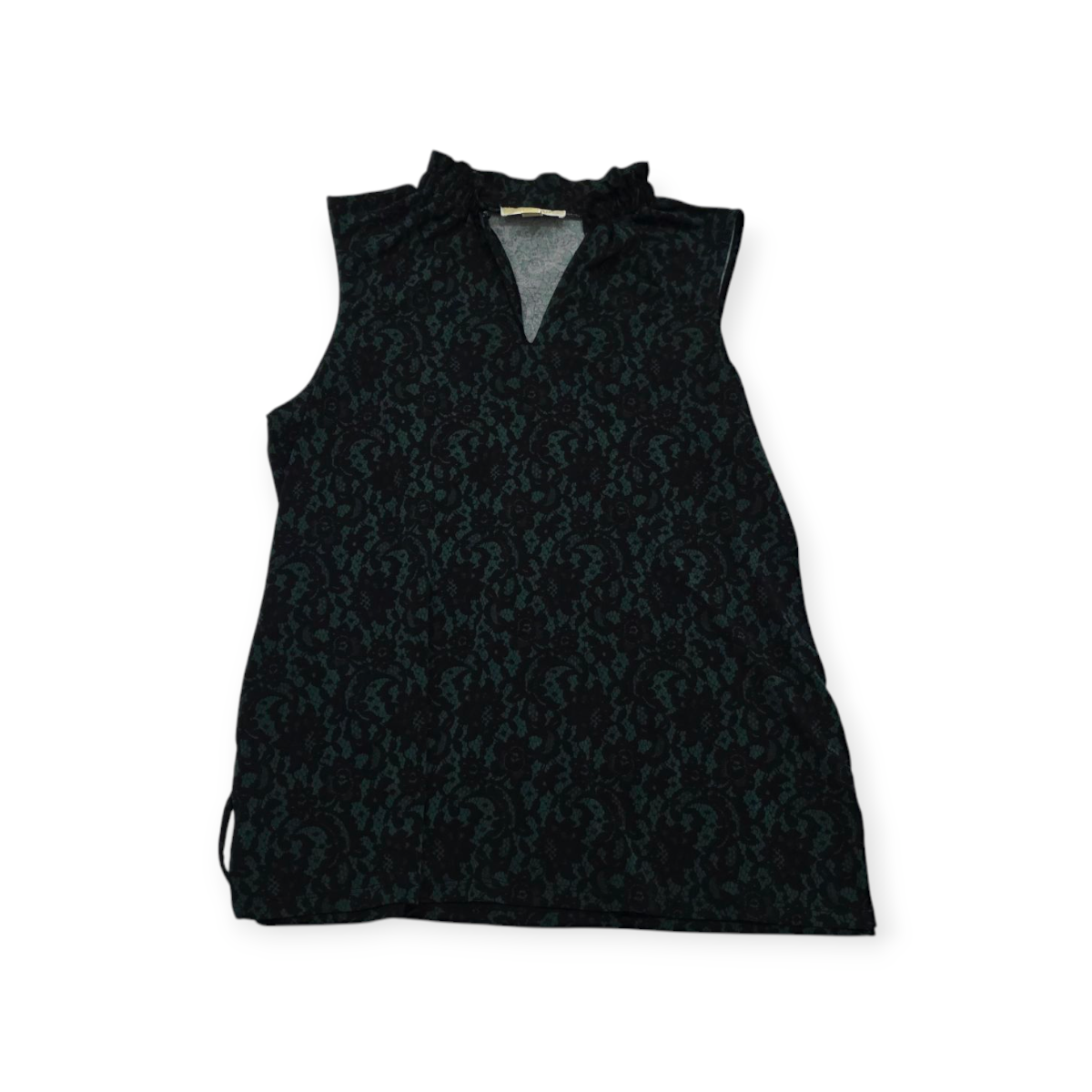 Blusa Michael Kors Grande L Verde Con Azul Sin Mangas