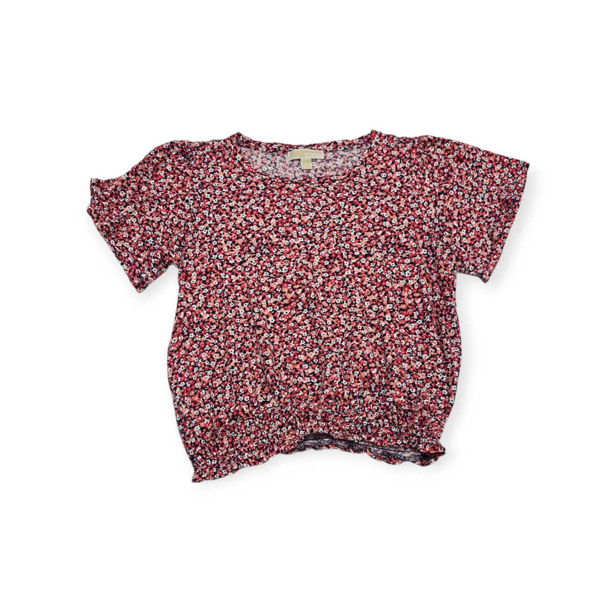 Blusa Michael Kors Grande L Con Flores Pequeñas Manga Corta