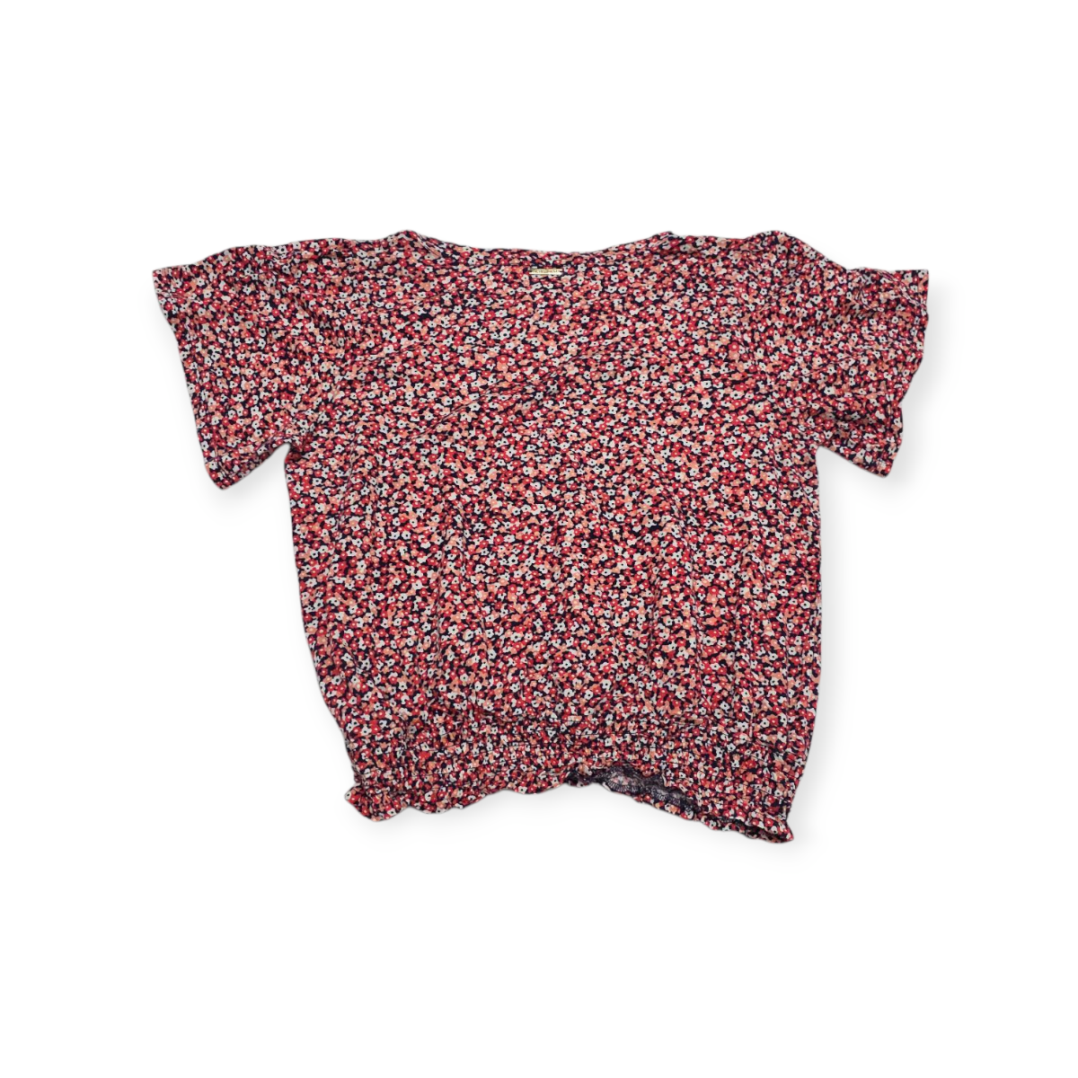 Blusa Michael Kors Grande L Con Flores Pequeñas Manga Corta