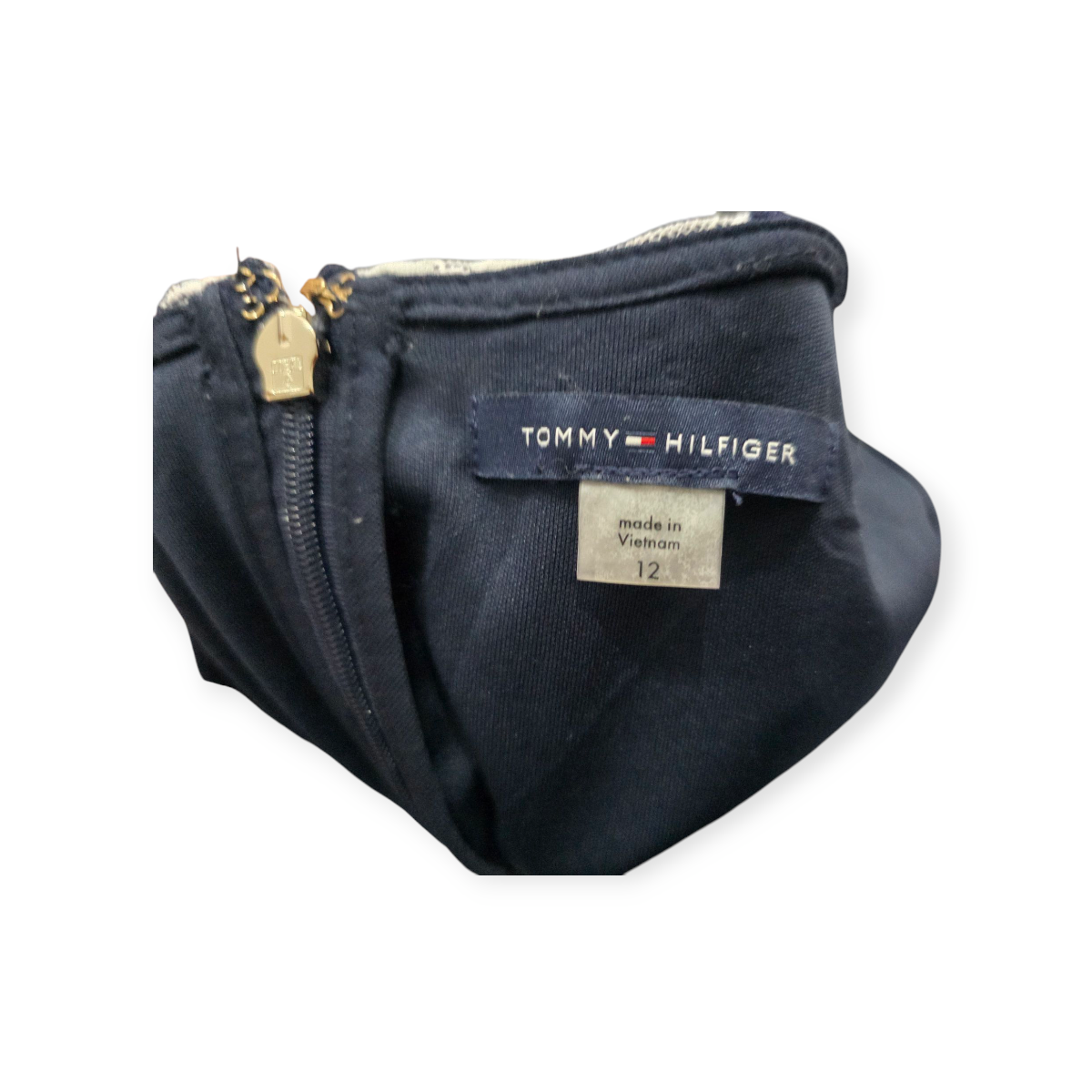 Vestido Tommy Hilfiger Talla 12 Azul Marino Con Flores