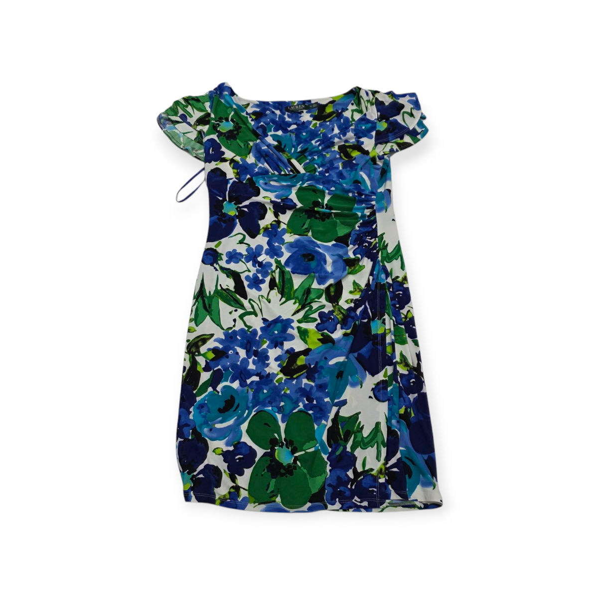 Vestido Ralph Lauren Talla 16 Azul Con Verde Flores