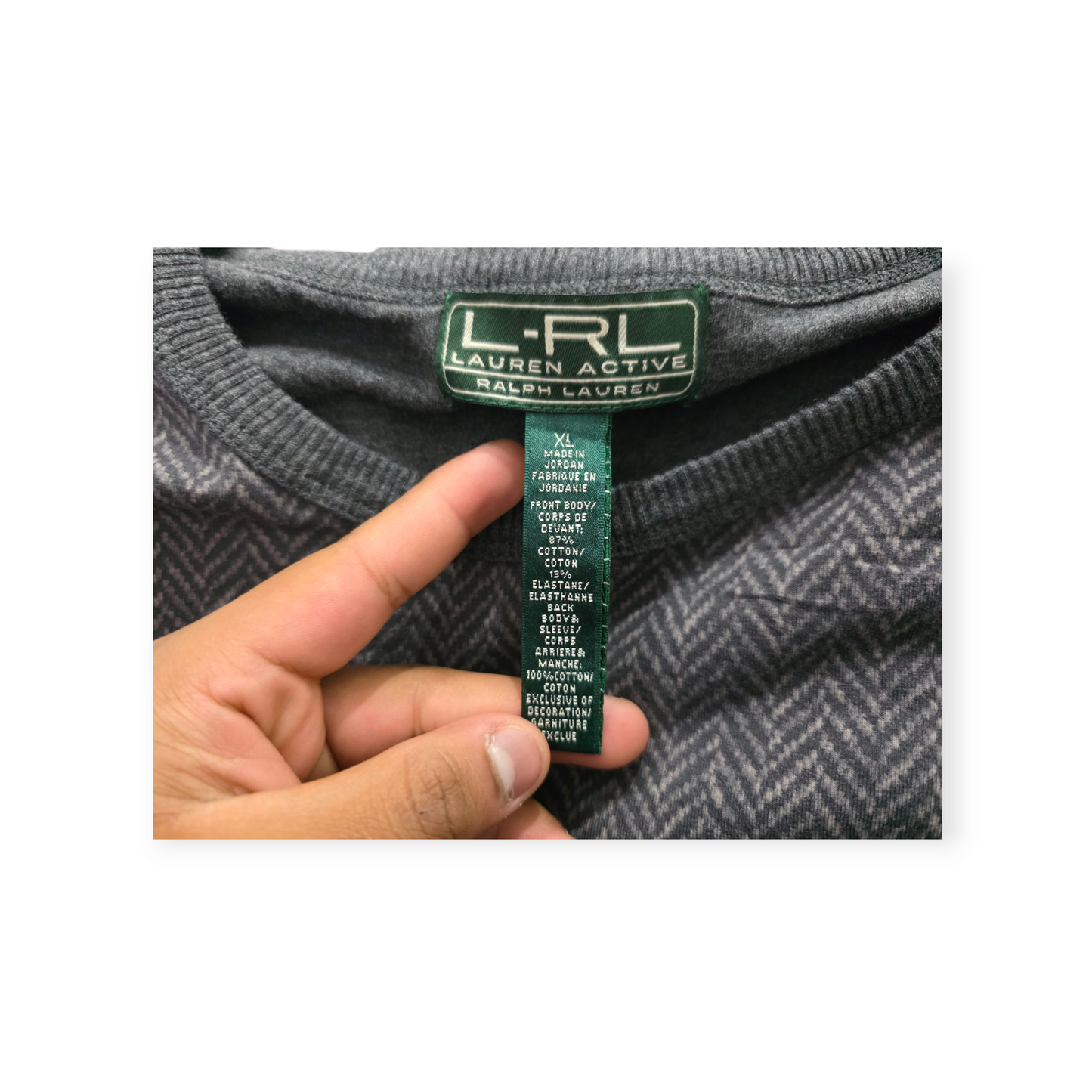 Sudadera Ralph Lauren Extra Grande De Mujer Gris Oscuro