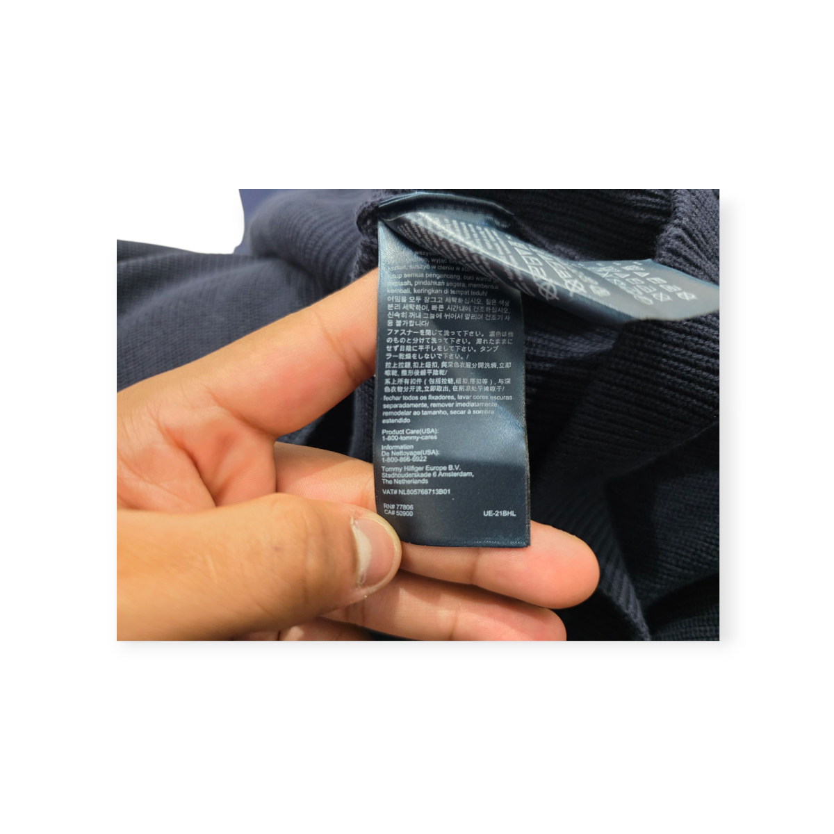 Sueter Tommy Hilfiger Luxury Grande L Cotton Azul Oscuro