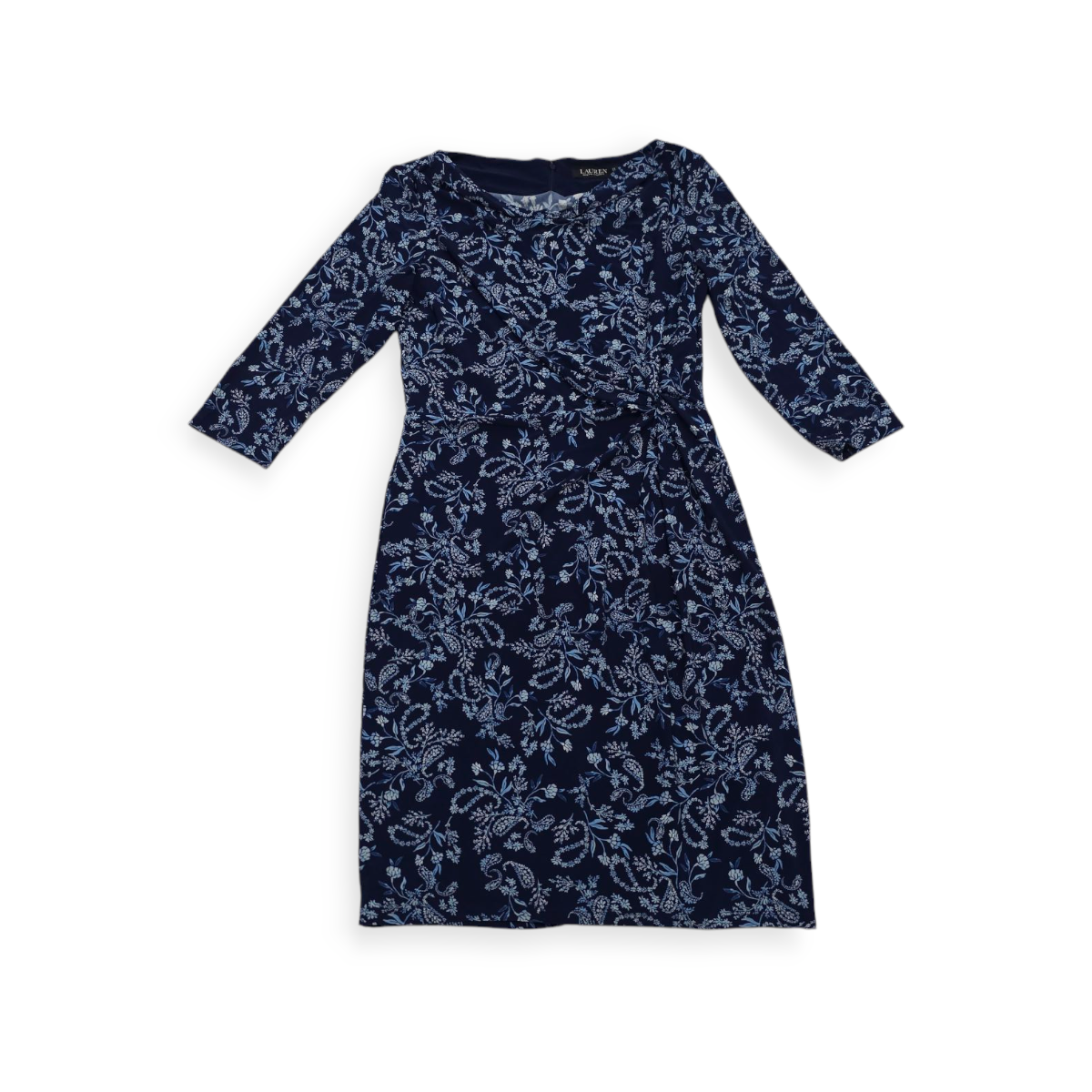 Vestido Ralph Lauren Black Talla 8 Azul Marino Manga 3/4