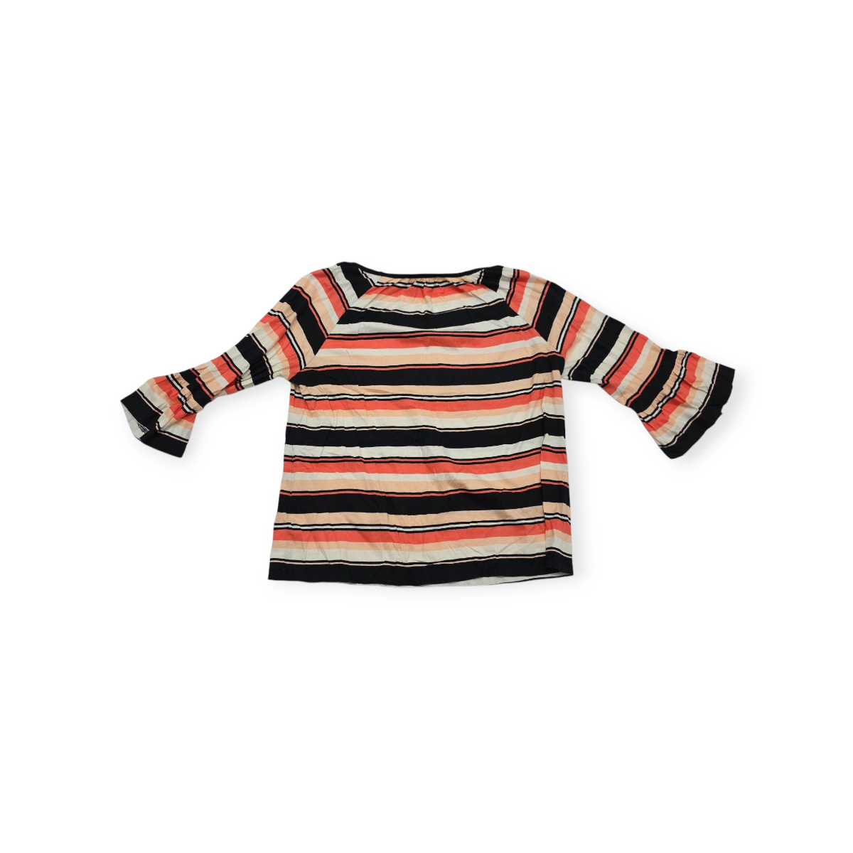 Blusa Michael Kors Mediana M Manga 3/4 Rayada Con Negro