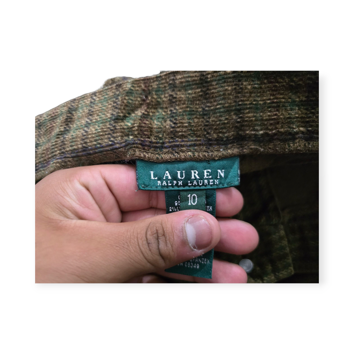 Pantalon Ralph Lauren Talla 10 Cafe/verde De Pana