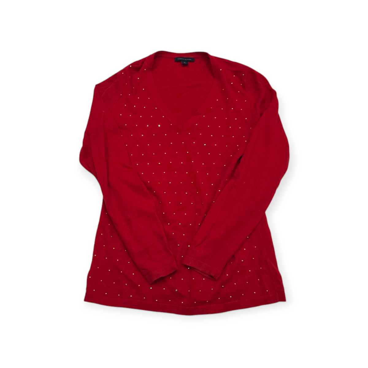 Sueter Tommy Hilfiger Mediana M Rojo Con Brillos