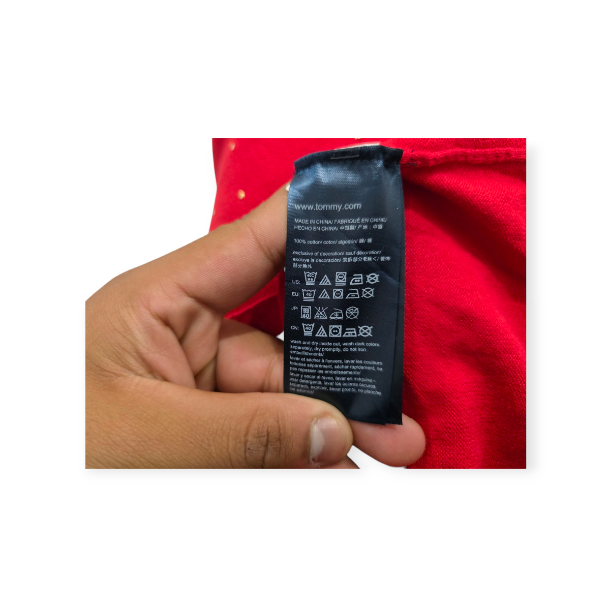 Sueter Tommy Hilfiger Mediana M Rojo Con Brillos
