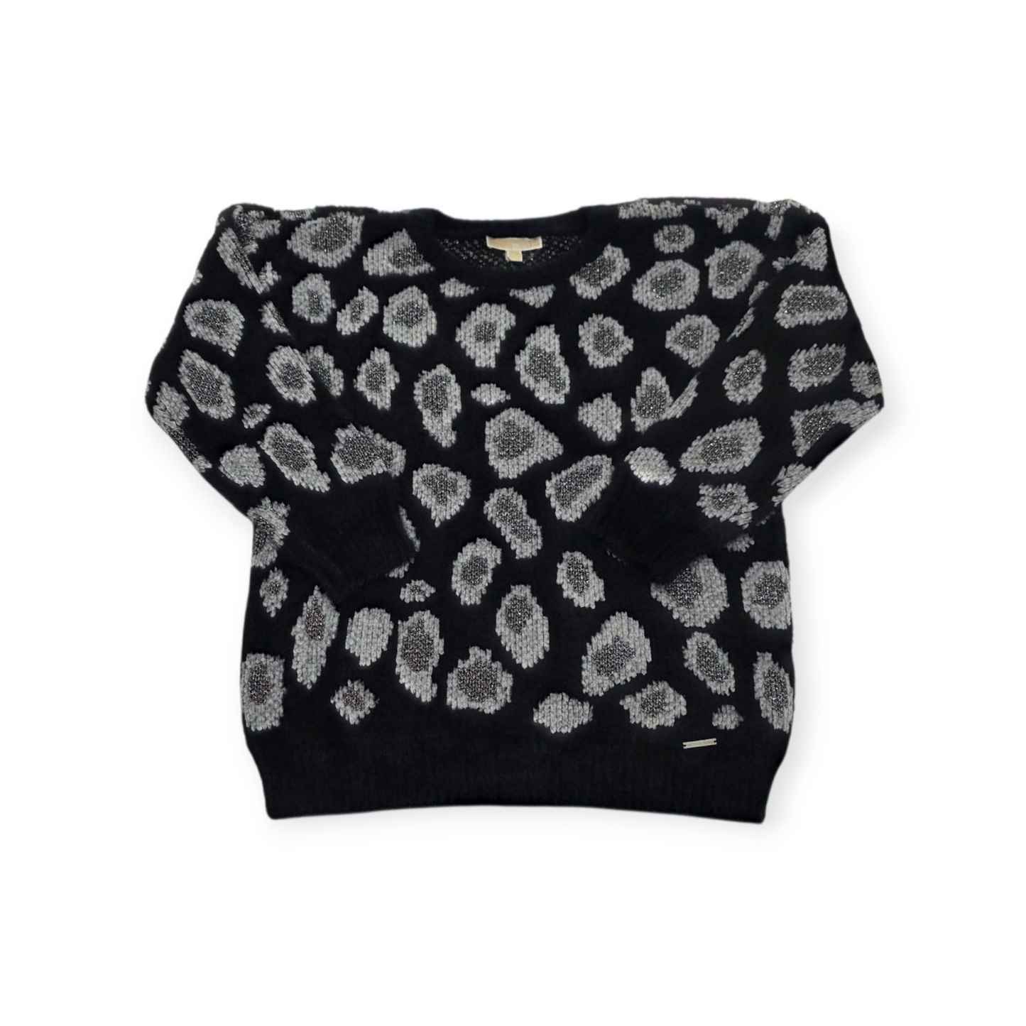 Sueter Michael Kors Grande L Animal Print Negro Con Gris