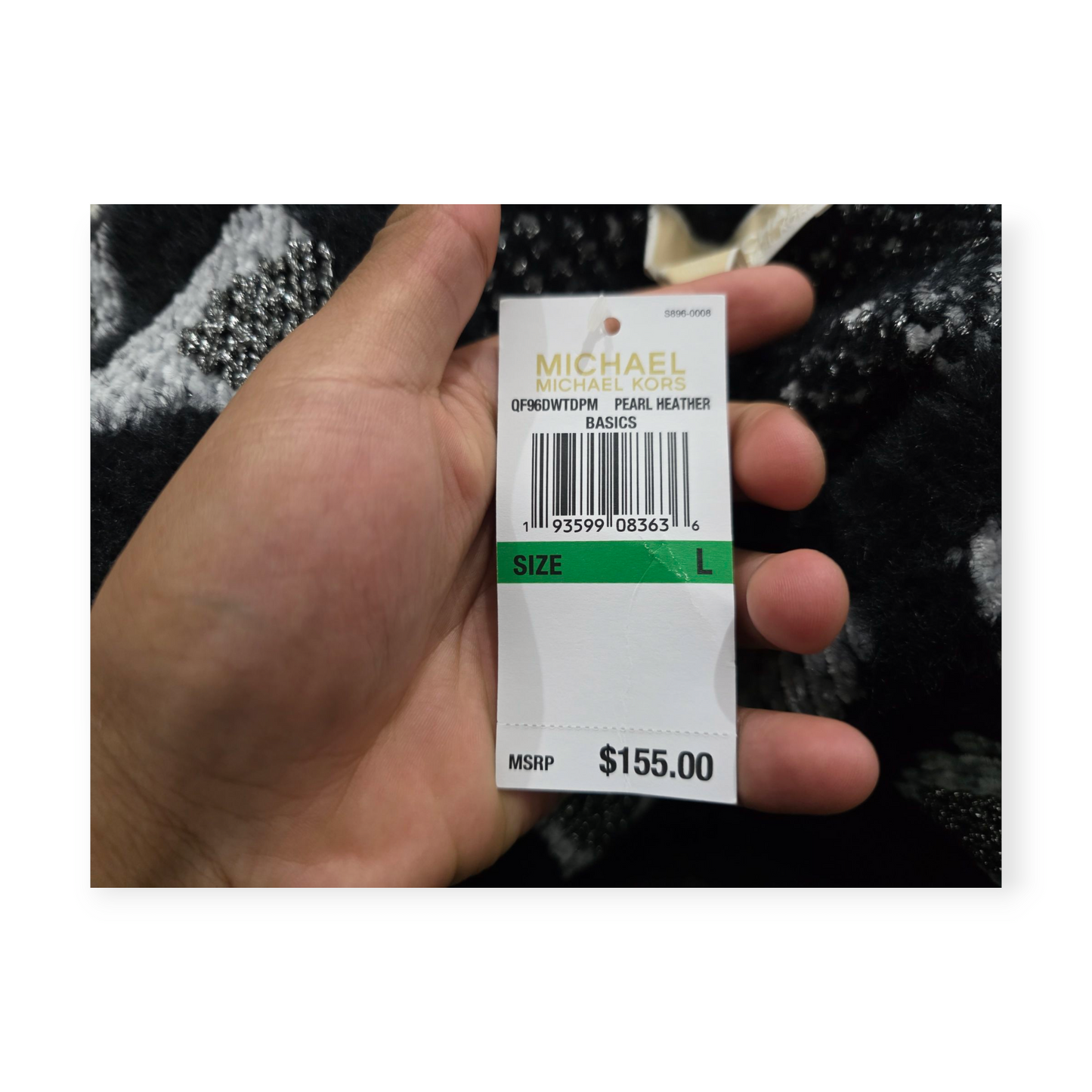 Sueter Michael Kors Grande L Animal Print Negro Con Gris