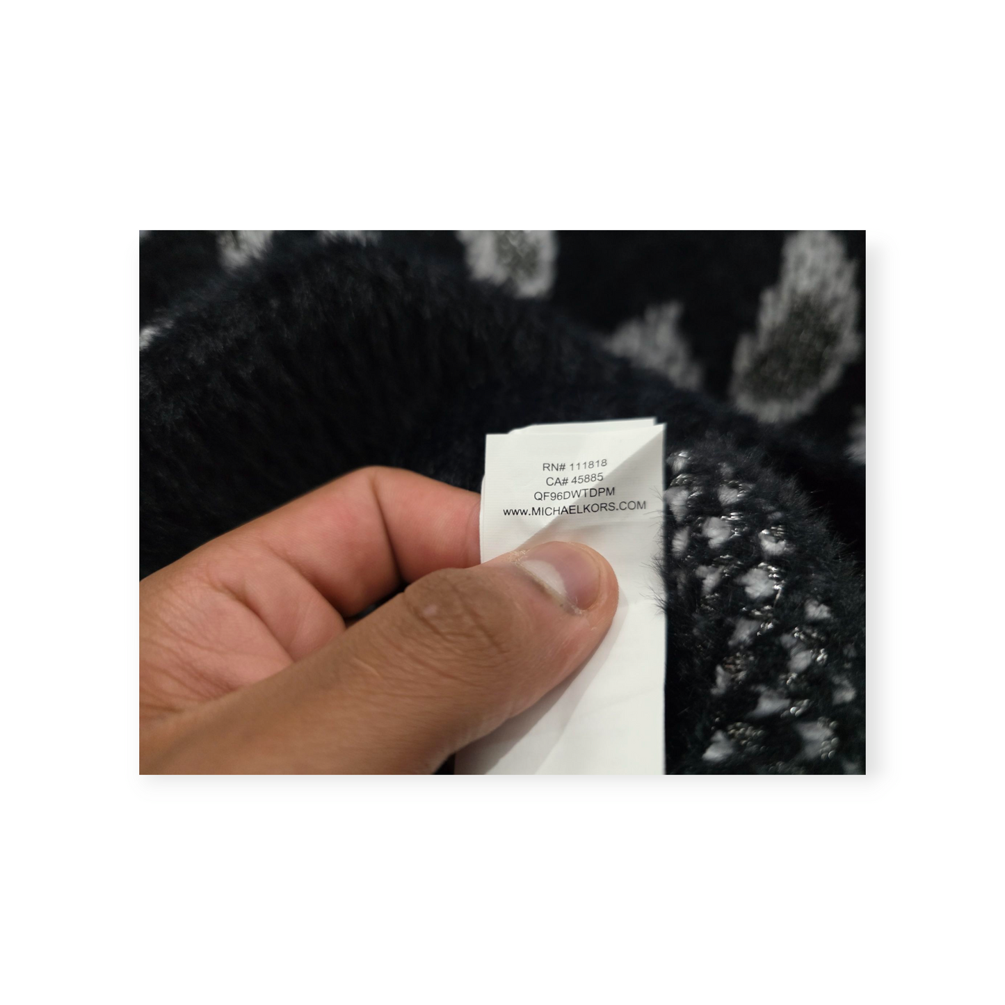Sueter Michael Kors Grande L Animal Print Negro Con Gris