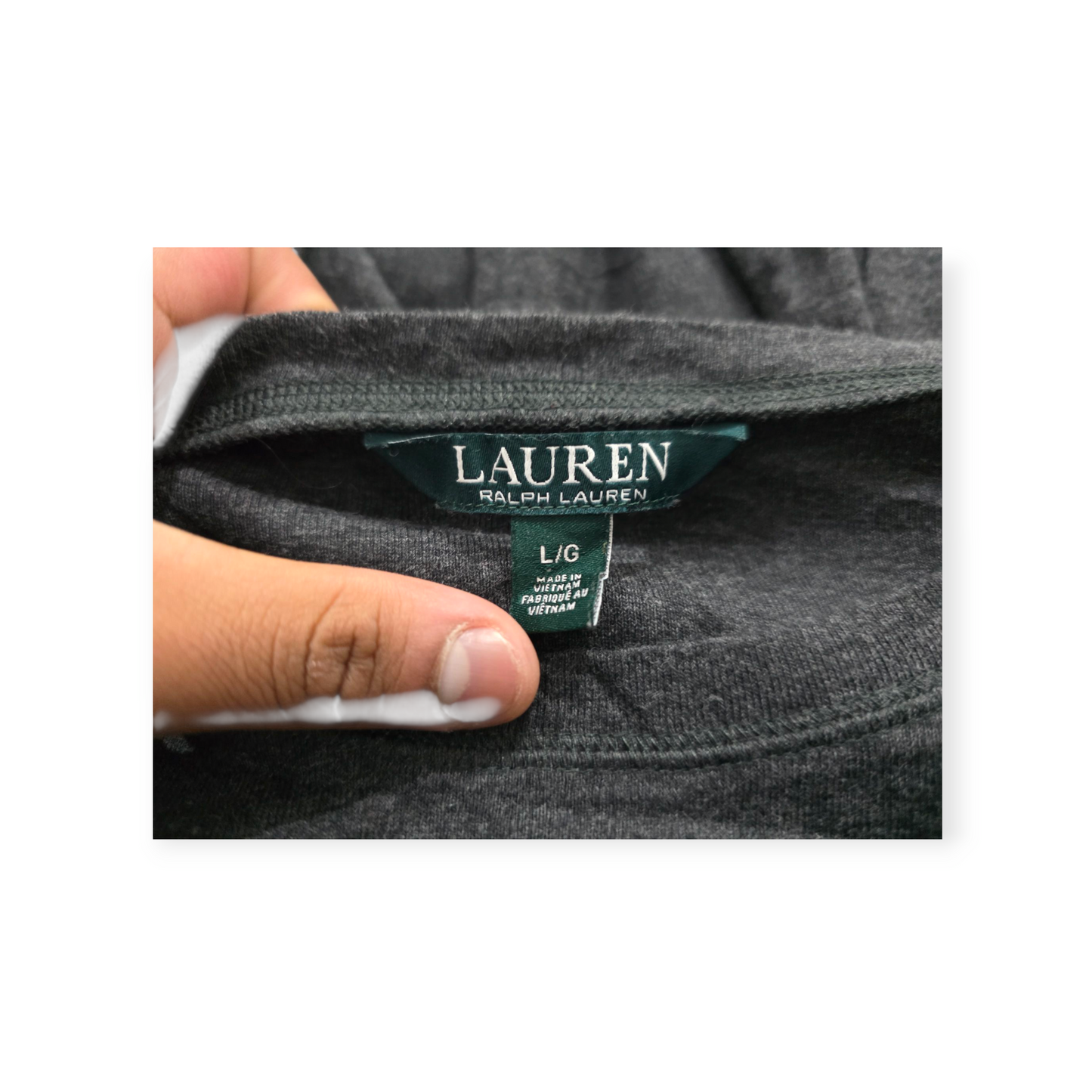 Playera Ralph Lauren Grande L Gris Con Cafe