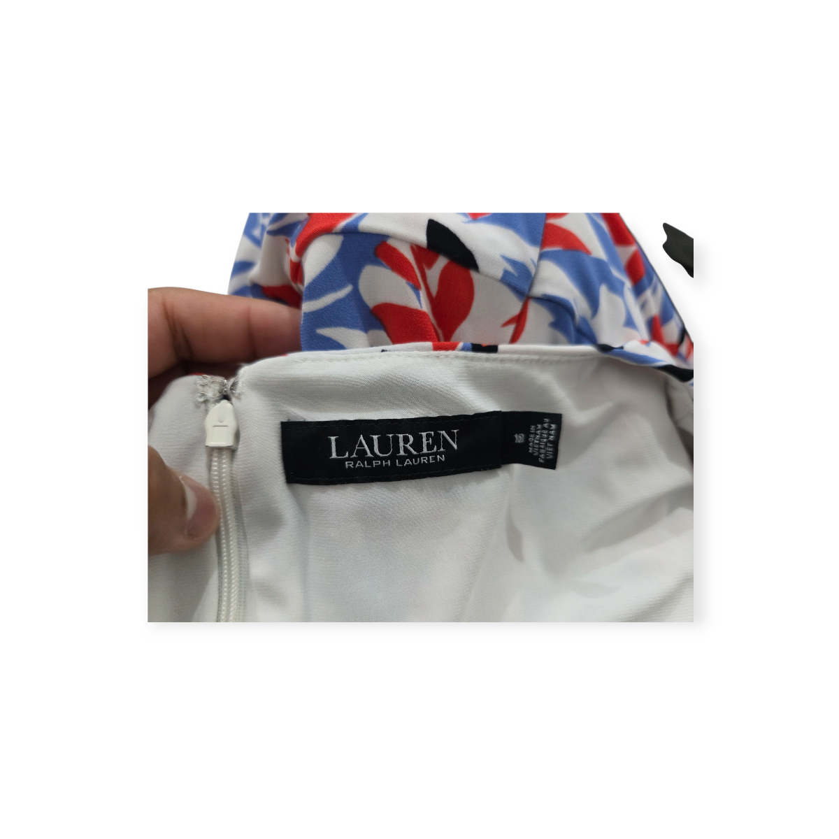 Vestido Ralph Lauren Mediana M Rojo Con Azul Sin Mangas
