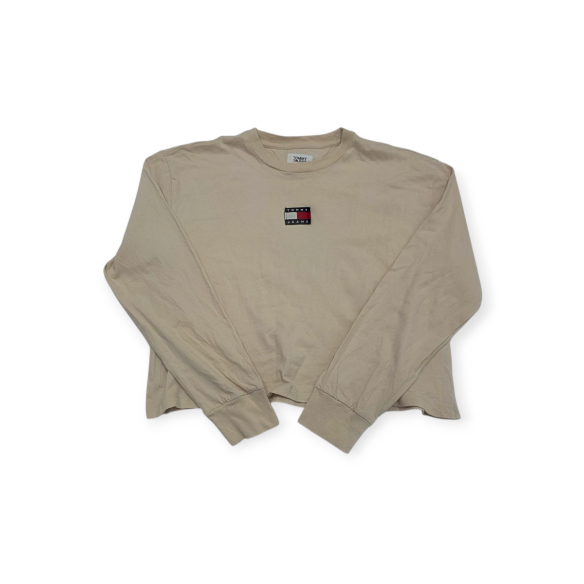 Playera Corta Tommy Hilfiger Chico S Color Crema Manga Larga