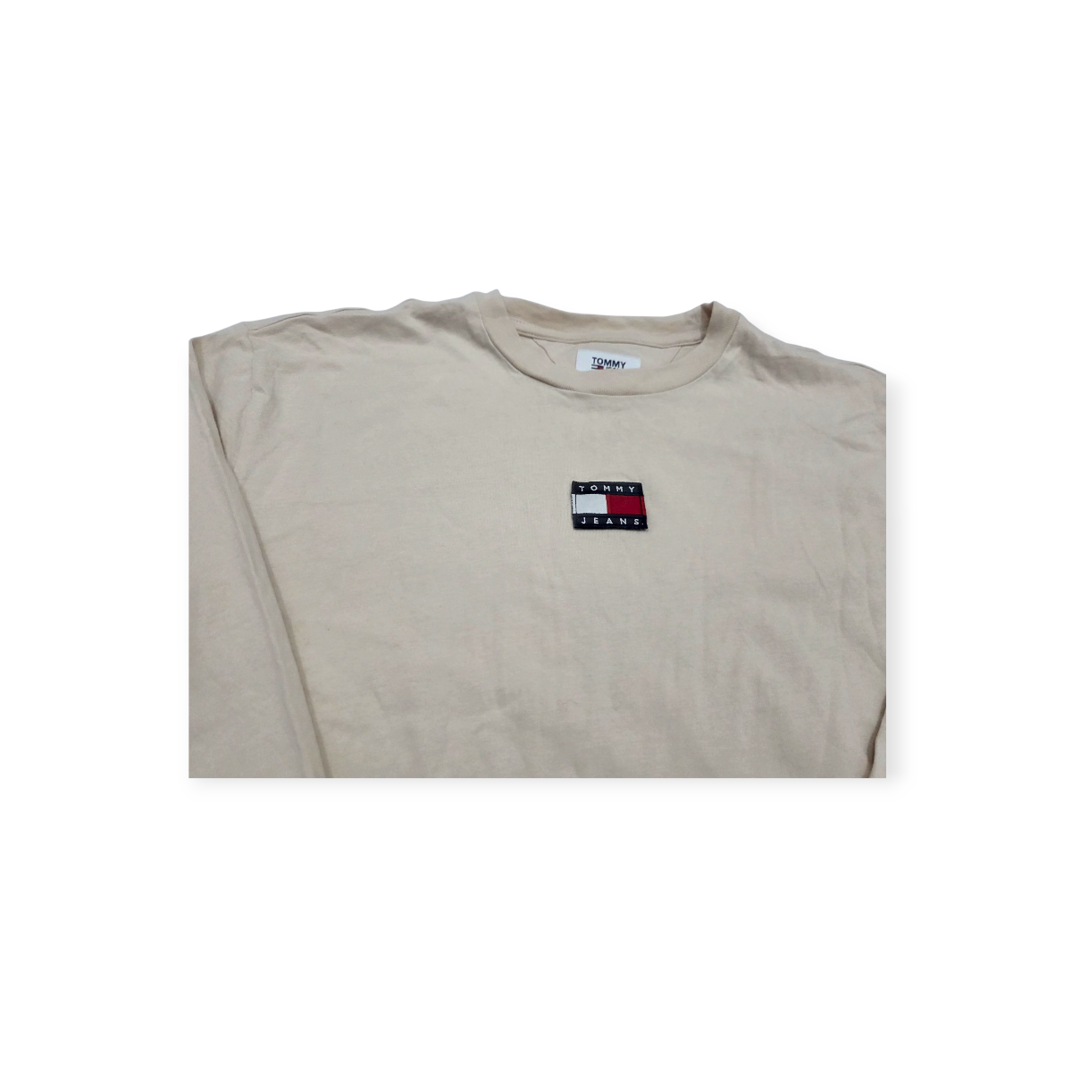 Playera Corta Tommy Hilfiger Chico S Color Crema Manga Larga