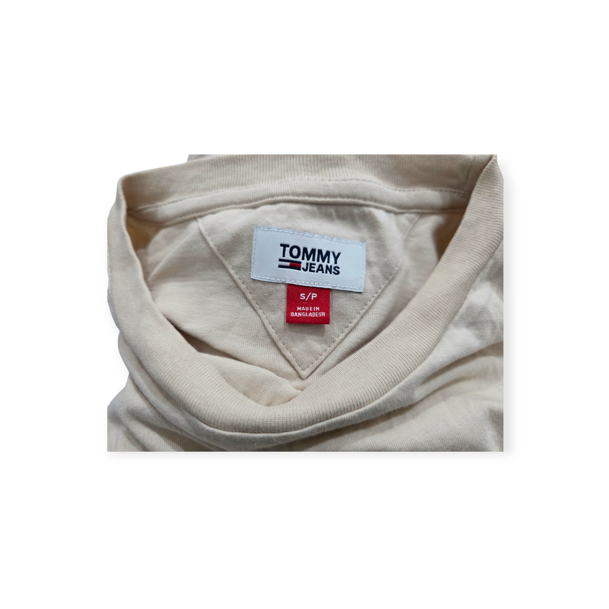 Playera Corta Tommy Hilfiger Chico S Color Crema Manga Larga