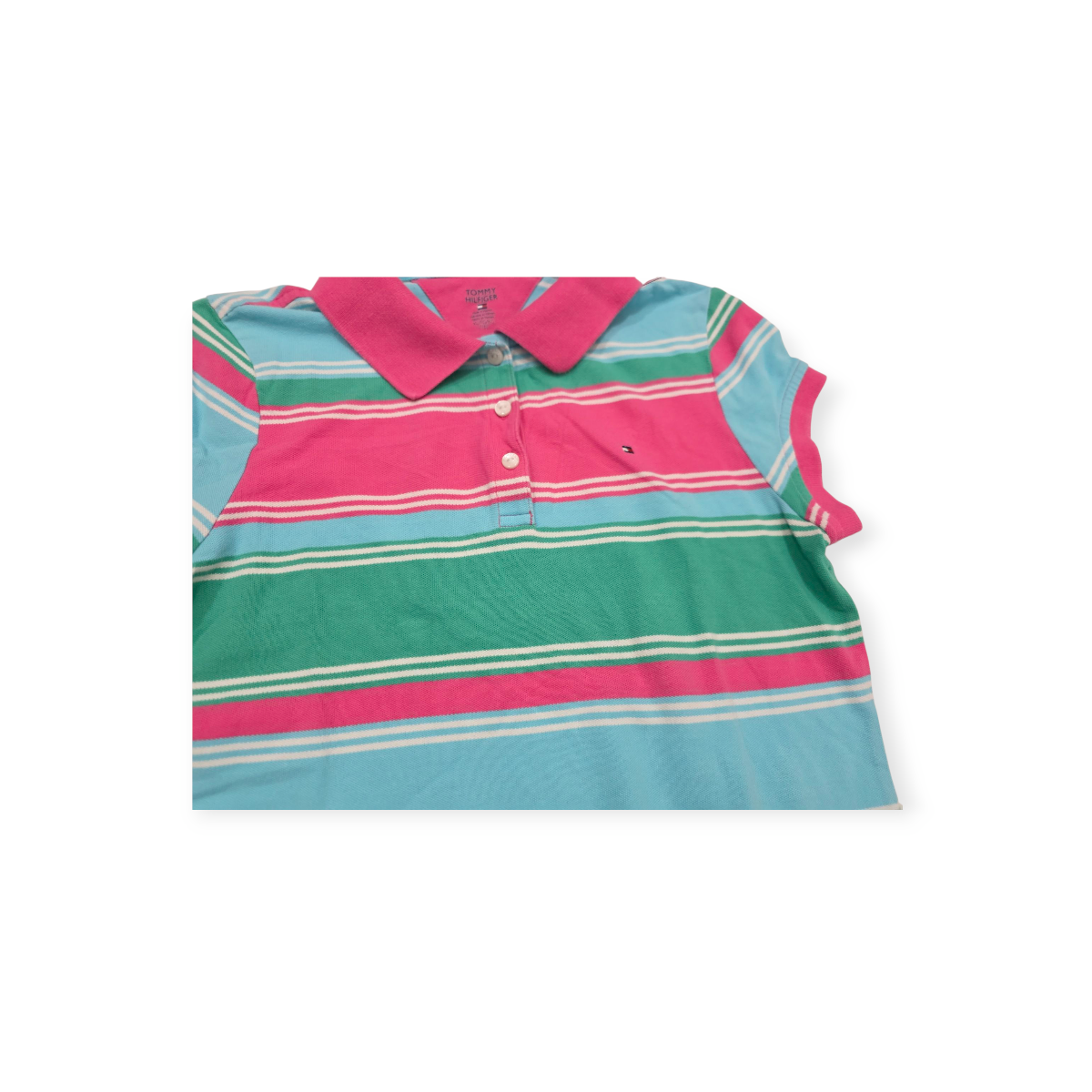 Playera Tommy Hilfiger Xgrande Xl Adolescent Rosa Con Azul