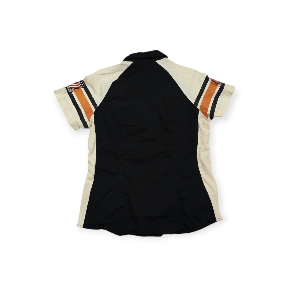 Camisa Harley Davidson Grande L Negra Con Beige