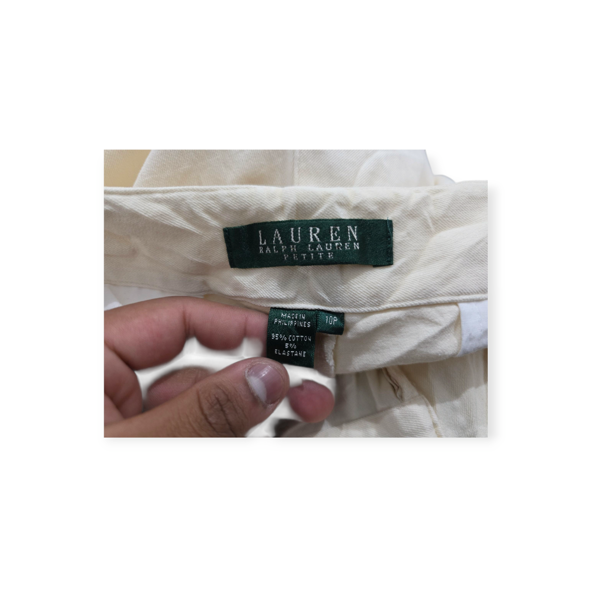 Pantalon Ralph Lauren Talla 10 Petite Color Crema