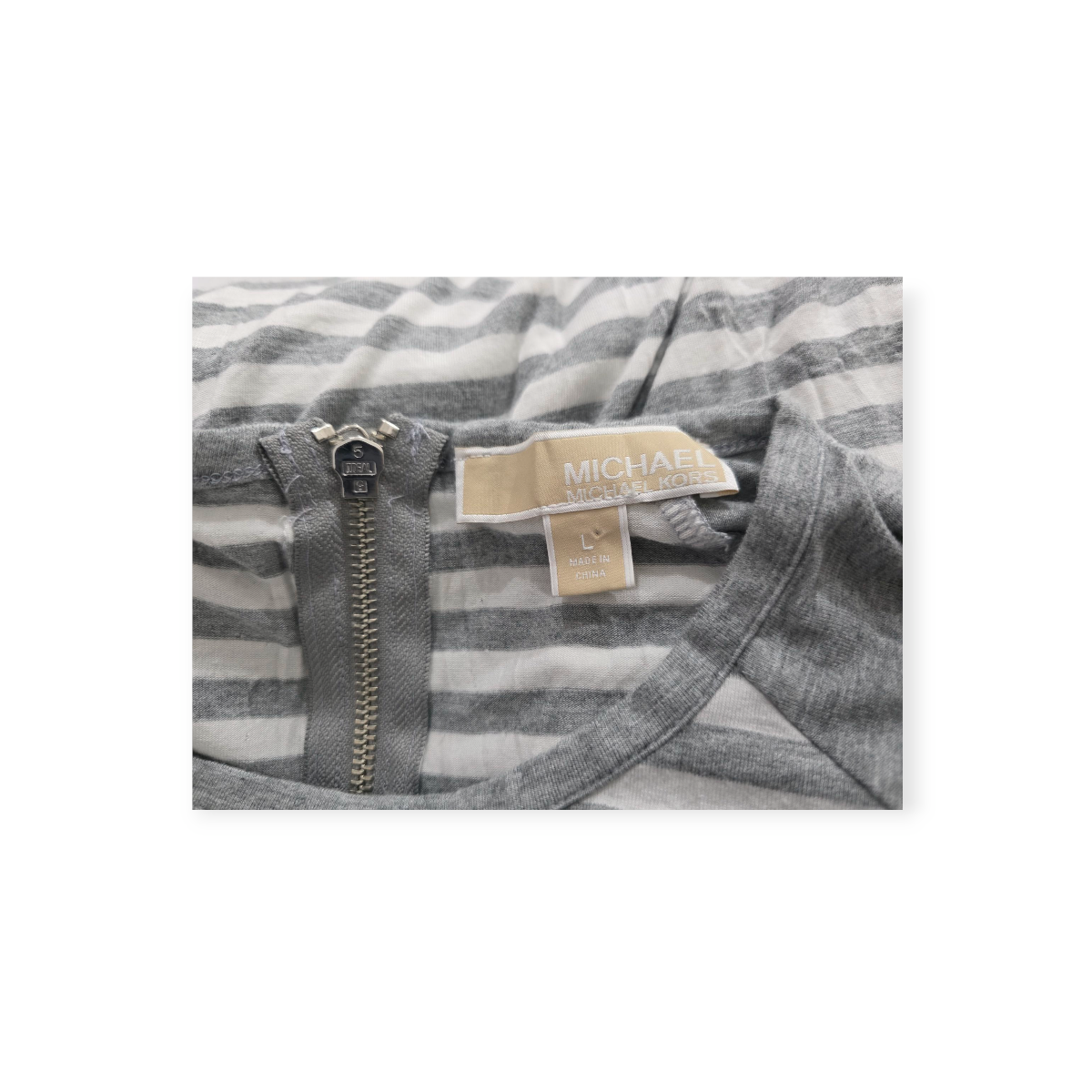 Playera Michael Kors Grande L Gris Manga 3/4