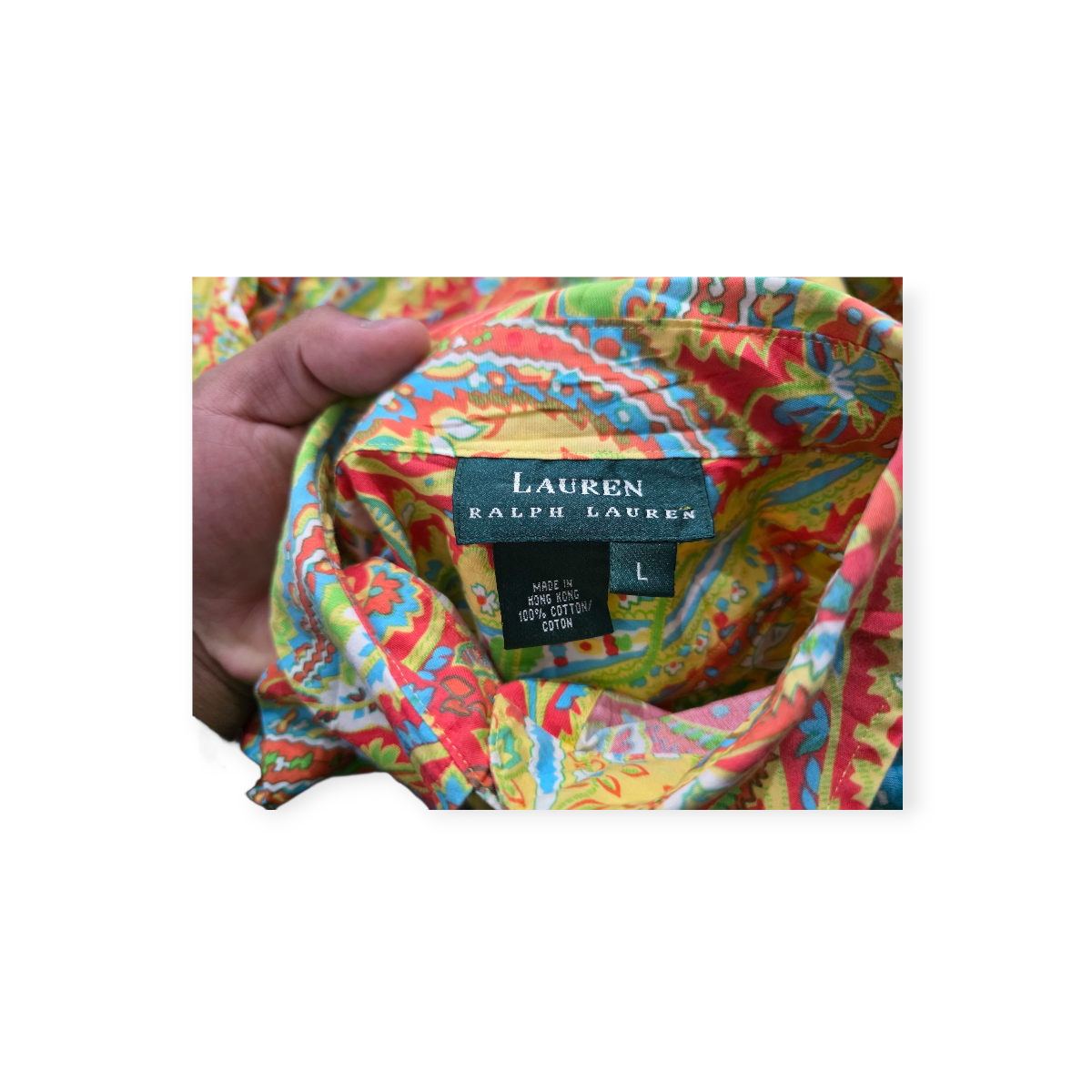 Camisa Ralph Lauren Grande L Amarilla Con Verde