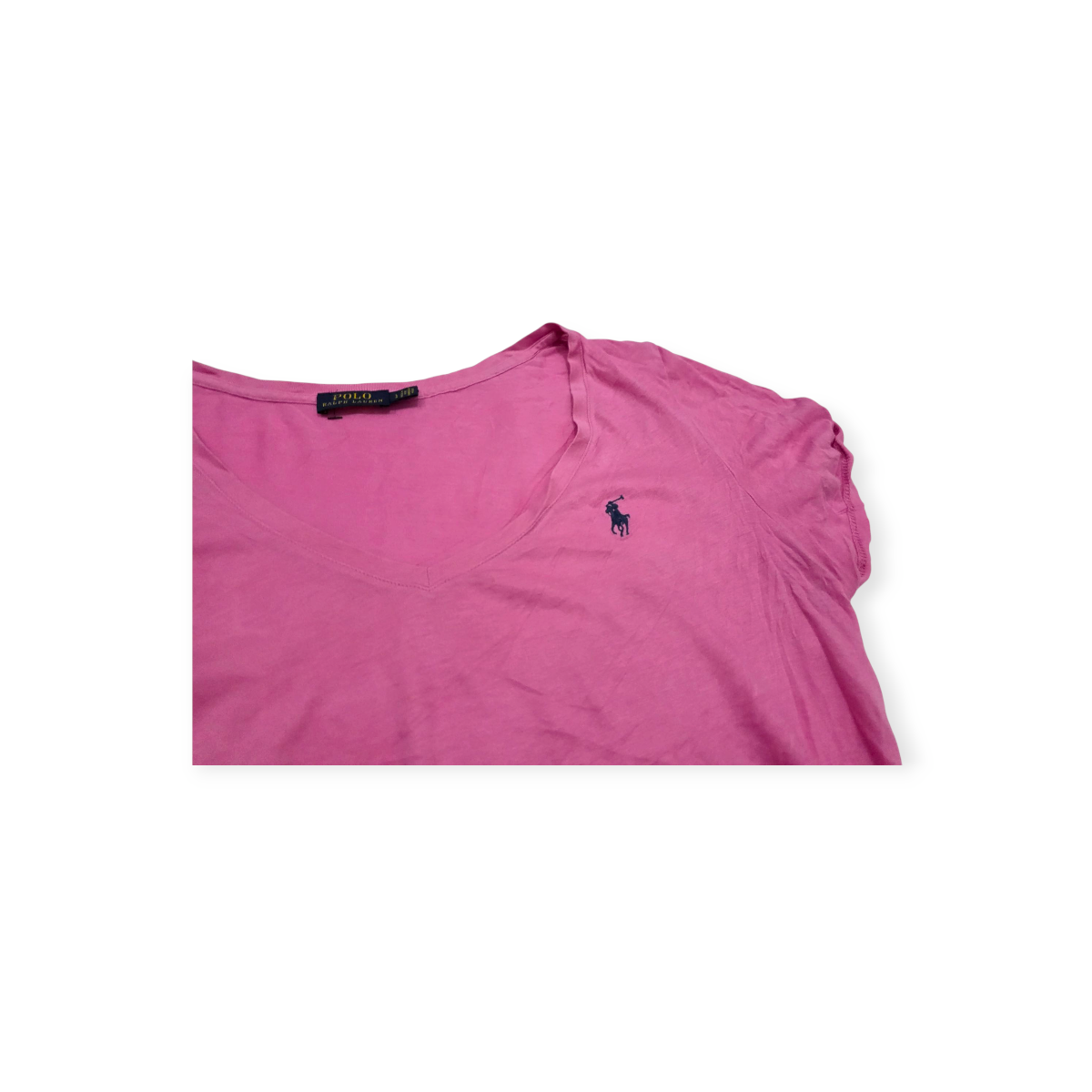 Playera Polo Ralph Lauren Grande L Rosa Claro Pony Azul