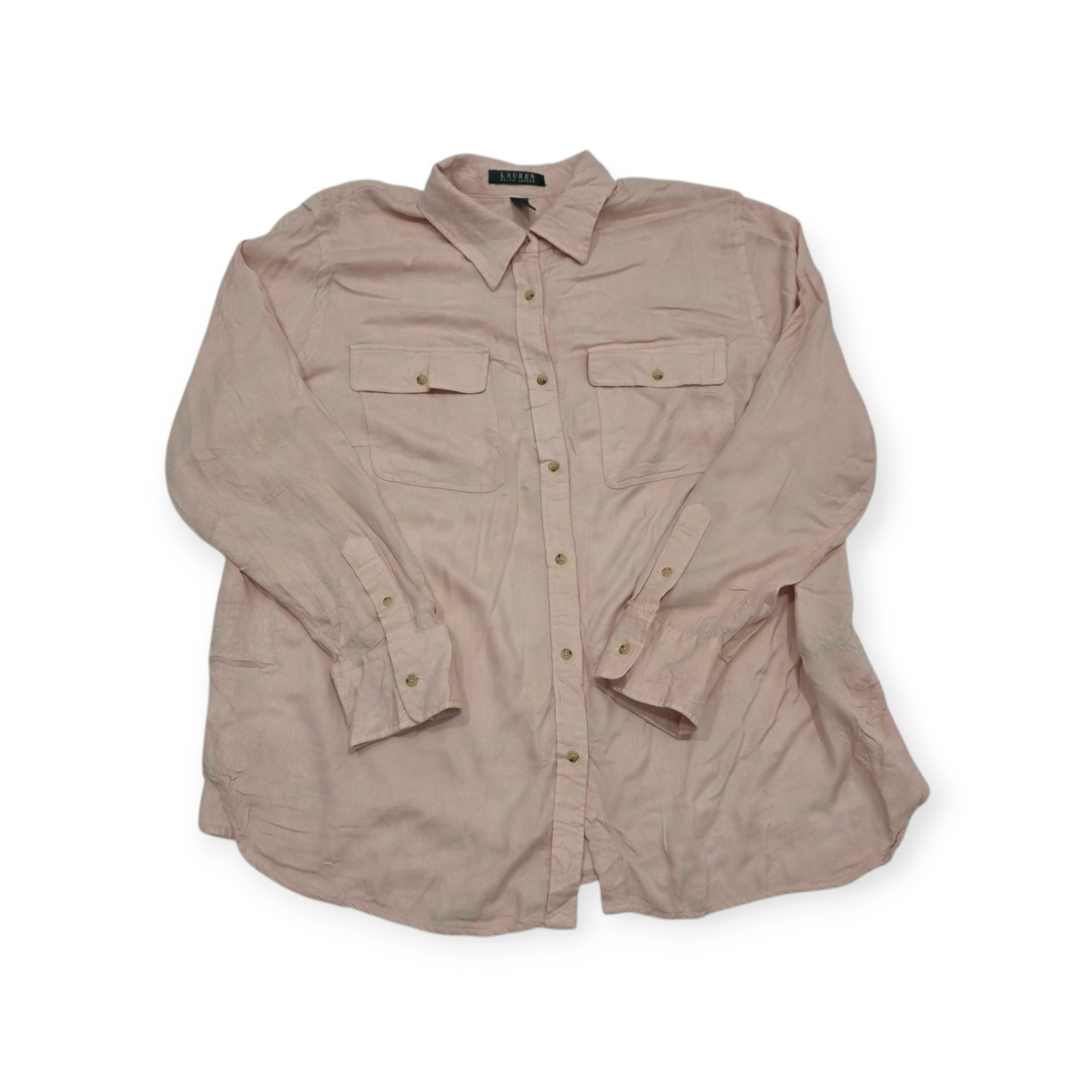 Camisa Ralph Lauren Talla 2x Rosa Claro De Viscose