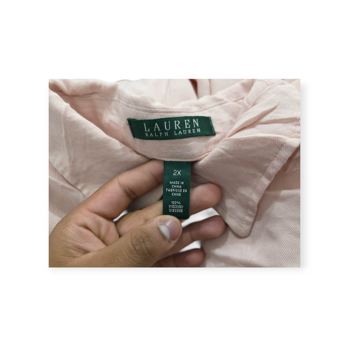 Camisa Ralph Lauren Talla 2x Rosa Claro De Viscose