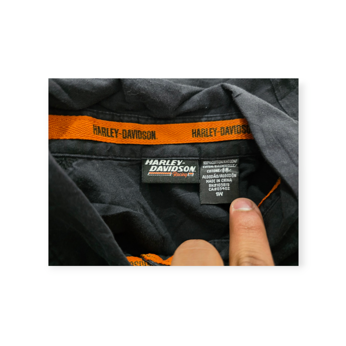 Camisa Harley Davidson Talla 1w Negra Con Naranja