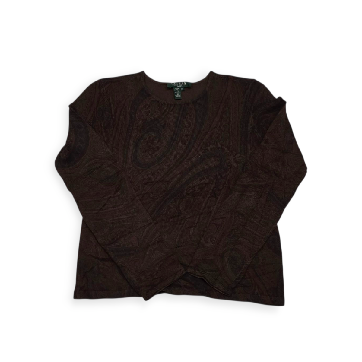 Blusa De Seda Ralph Lauren Chico S Cafe Con Figuras