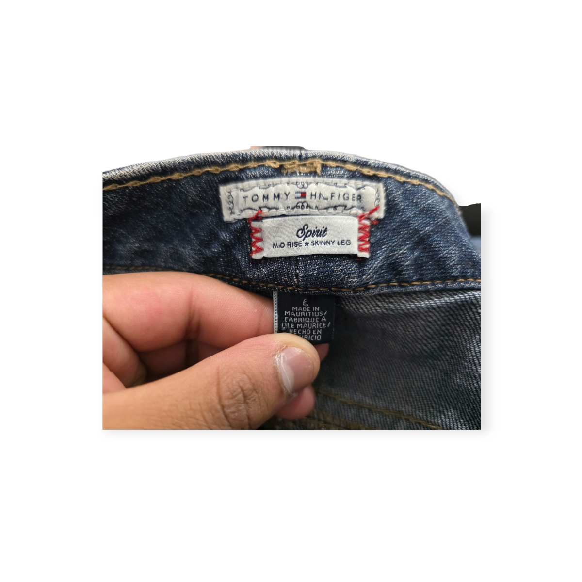 Pantalon Tommy Hilfiger Mid Rise Skinny Talla 6 De Mezclilla