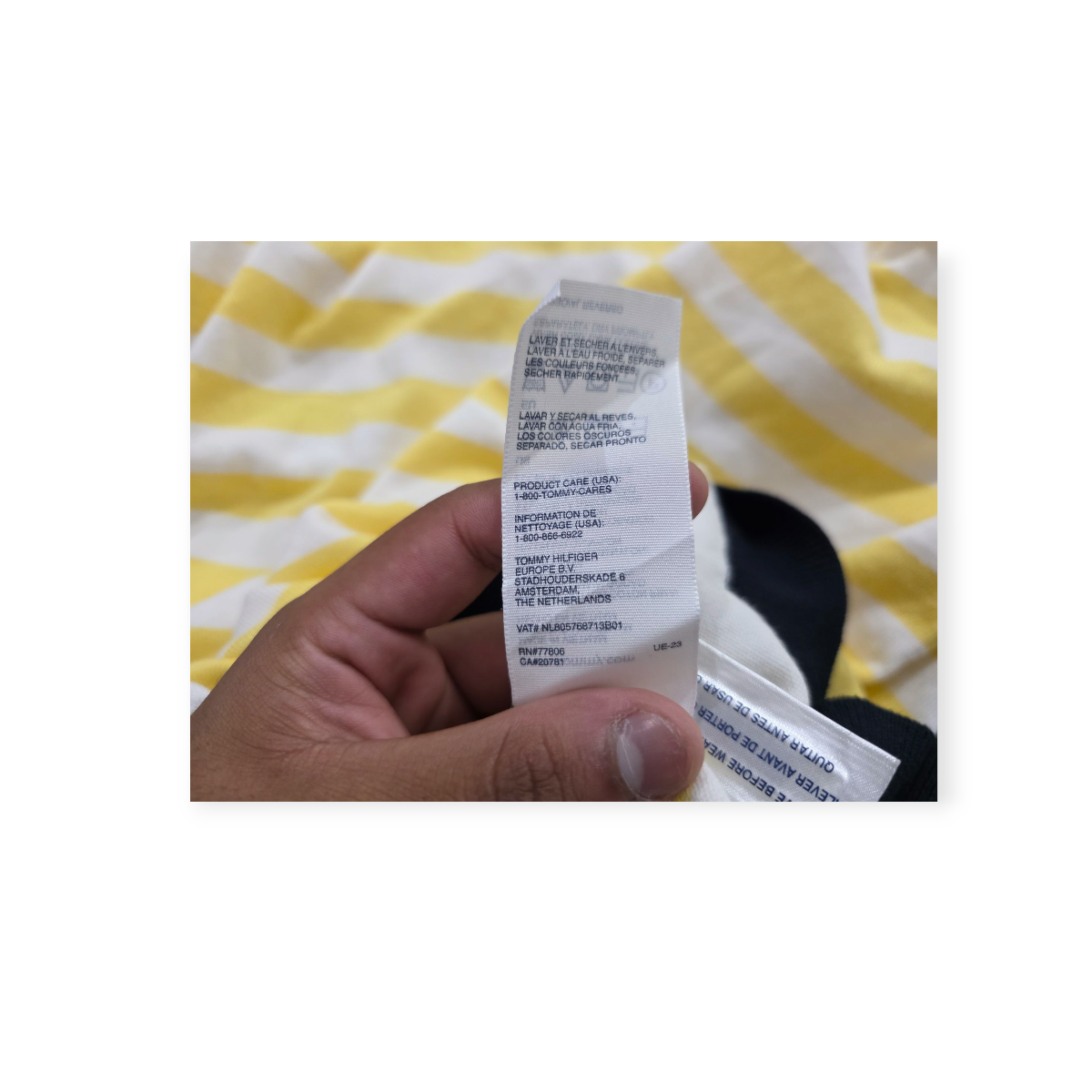 Sueter Tommy Hilfiger Amarillo Rayado Talla Xxl