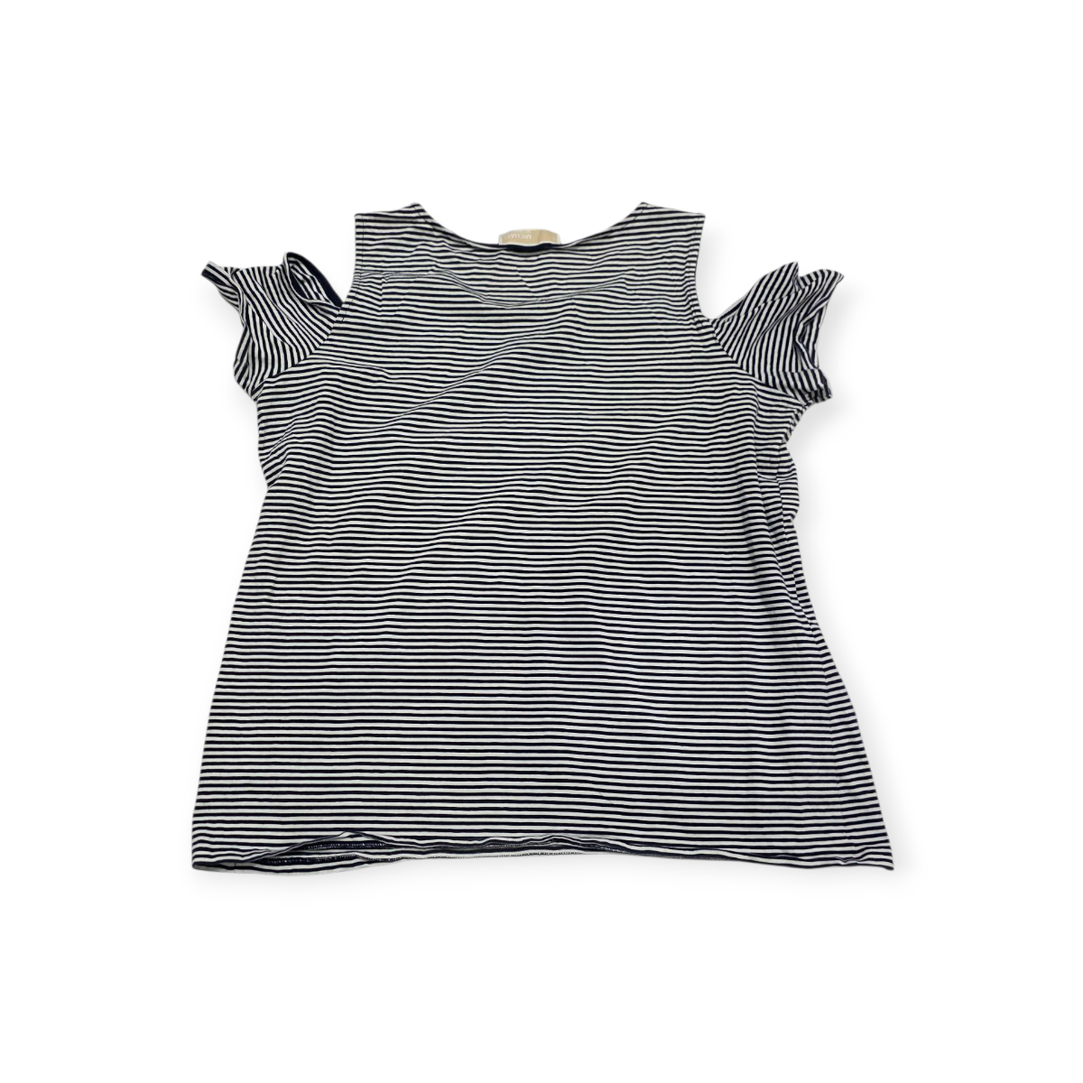 Blusa Michael Kors Xl Rayada Azul/blanco Hombro Descubierto