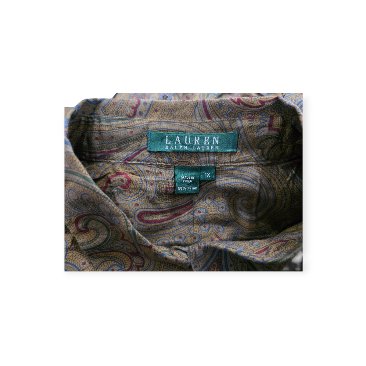 Camisa Ralph Lauren Cafe Con Figuras Talla 1x