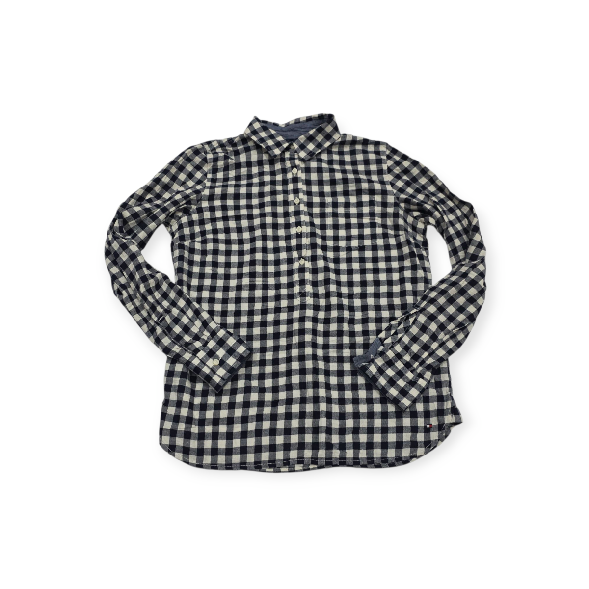 Blusa Tommy Hilfiger Chico S Azul Acero Cuadros