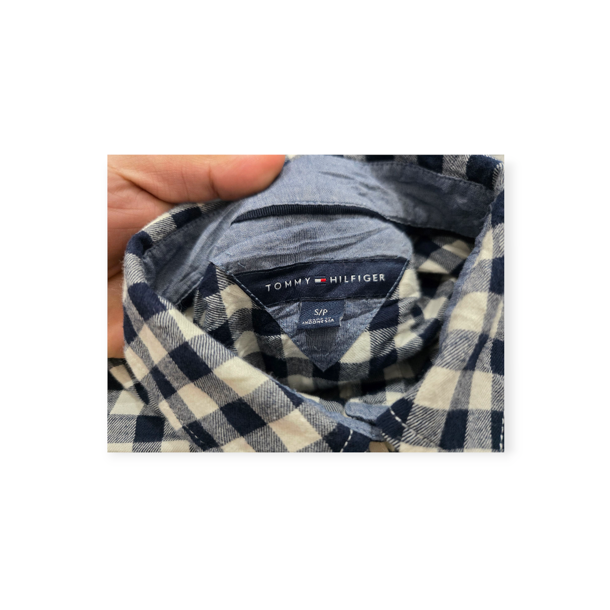 Blusa Tommy Hilfiger Chico S Azul Acero Cuadros