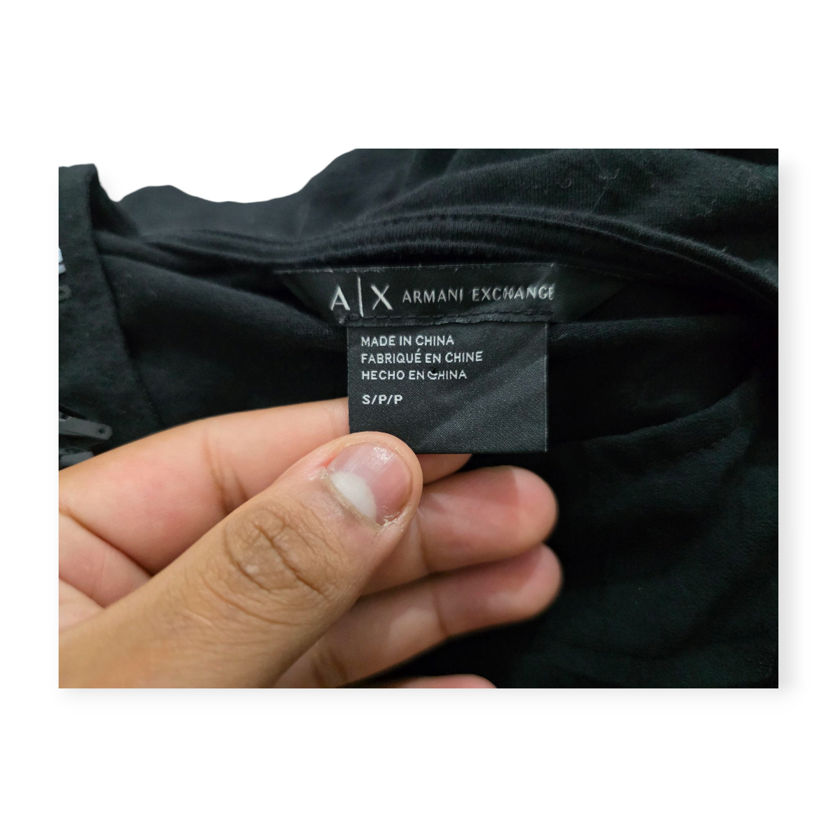 Playera Armani Exchange Chica S Negra Con Lentejuelas