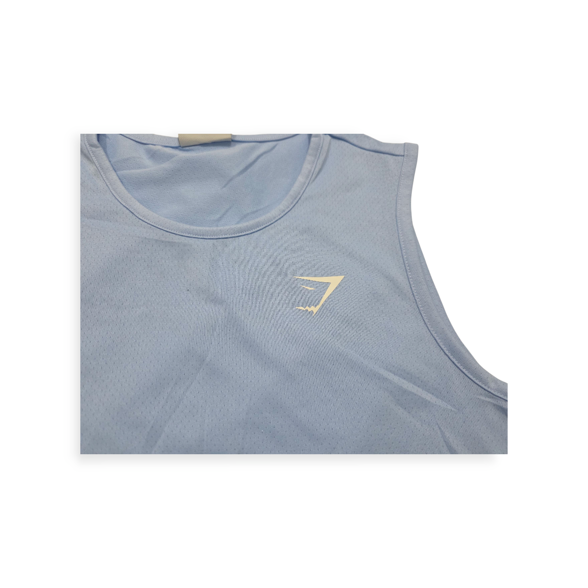 Playera Corta Gymshark Chico S Azul Claro Sin Mangas