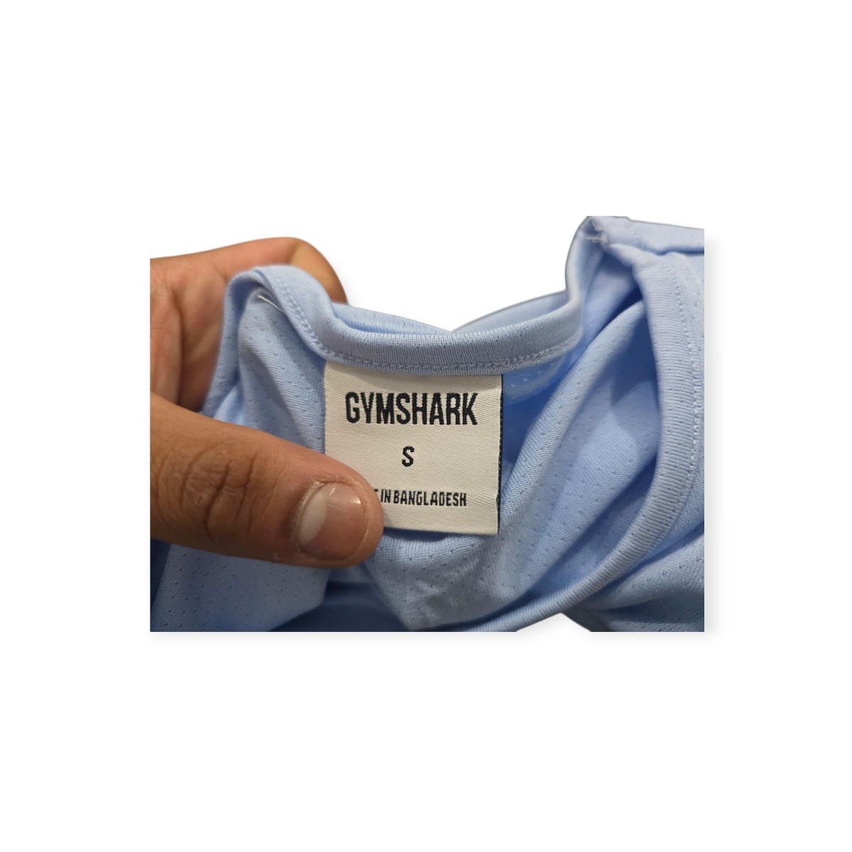Playera Corta Gymshark Chico S Azul Claro Sin Mangas