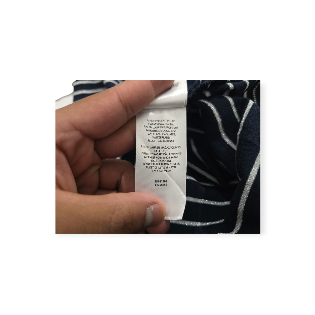 Playera Ralph Lauren Grande L Azul Con Lineas Blancas