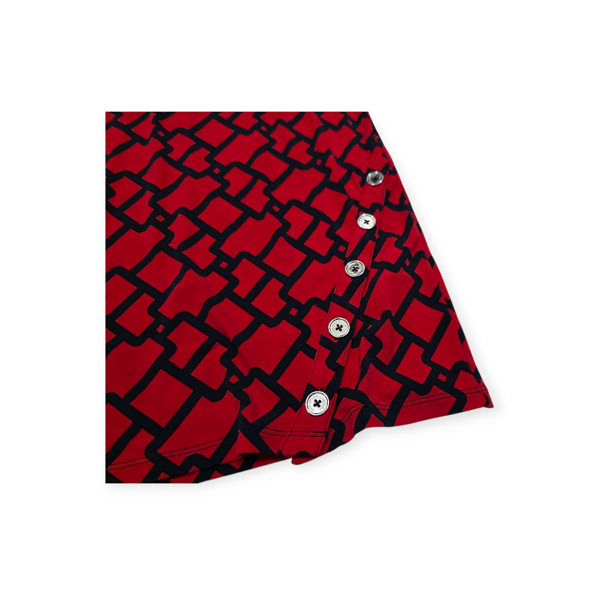 Vestido Michael Kors Manga Larga Rojo Con Azul Talla Chica