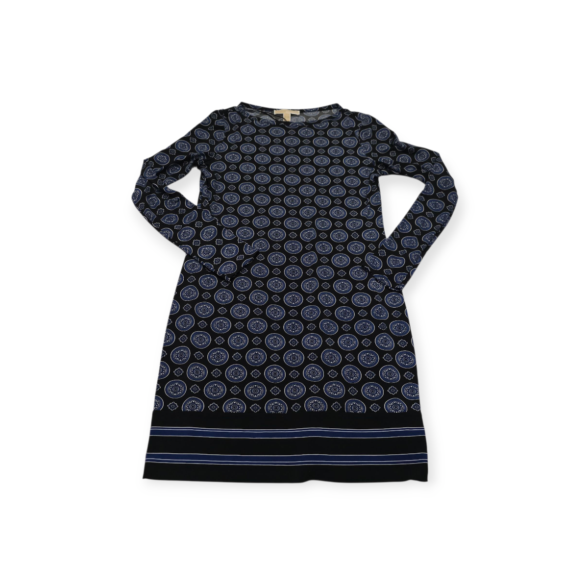 Vestido Michael Kors Manga Larga Talla Chica Azul Con Figura