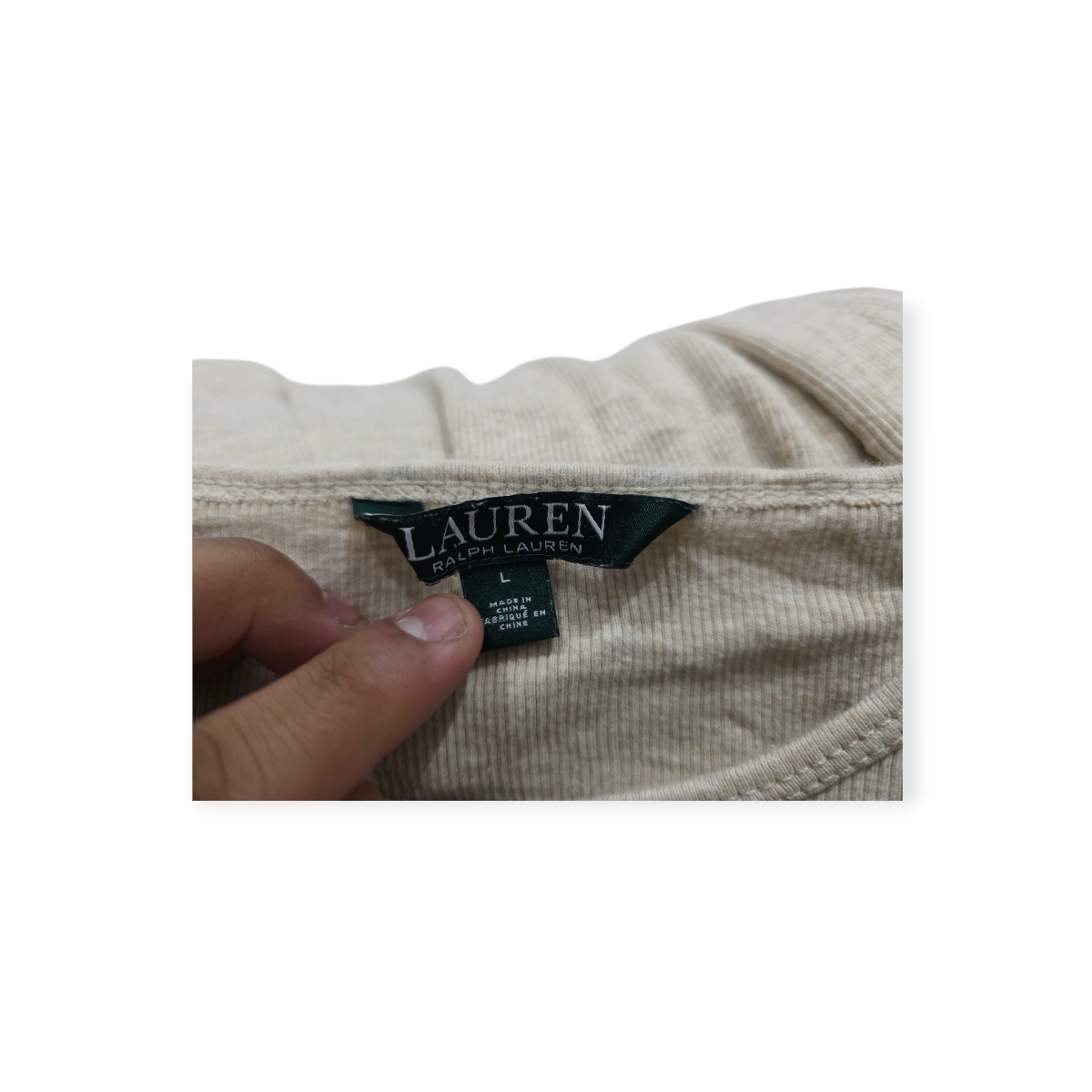 Playera Ralph Lauren Grande L Manga Larga Cafe Con Cierres