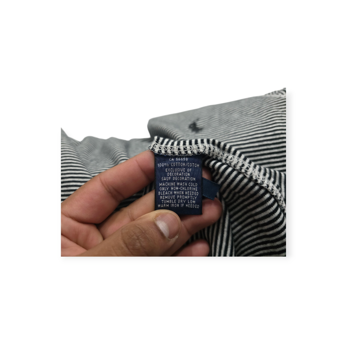 Playera Ralph Lauren Chico S Manga Corta Rayada Azul