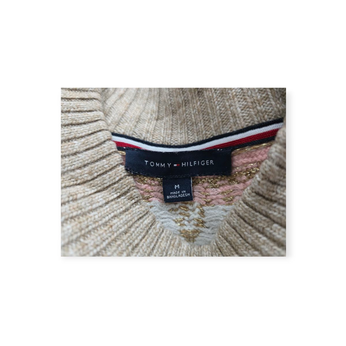 Sueter Tommy Hilfiger Mediana M Cafe Con Rosa