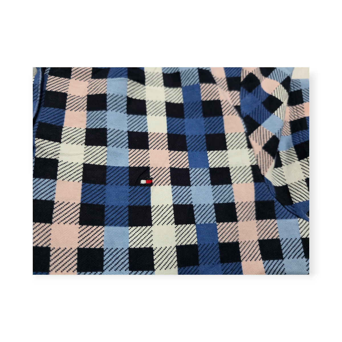 Vestido Tommy Hilfiger Mediana M Rosa Con Azul A Cuadros