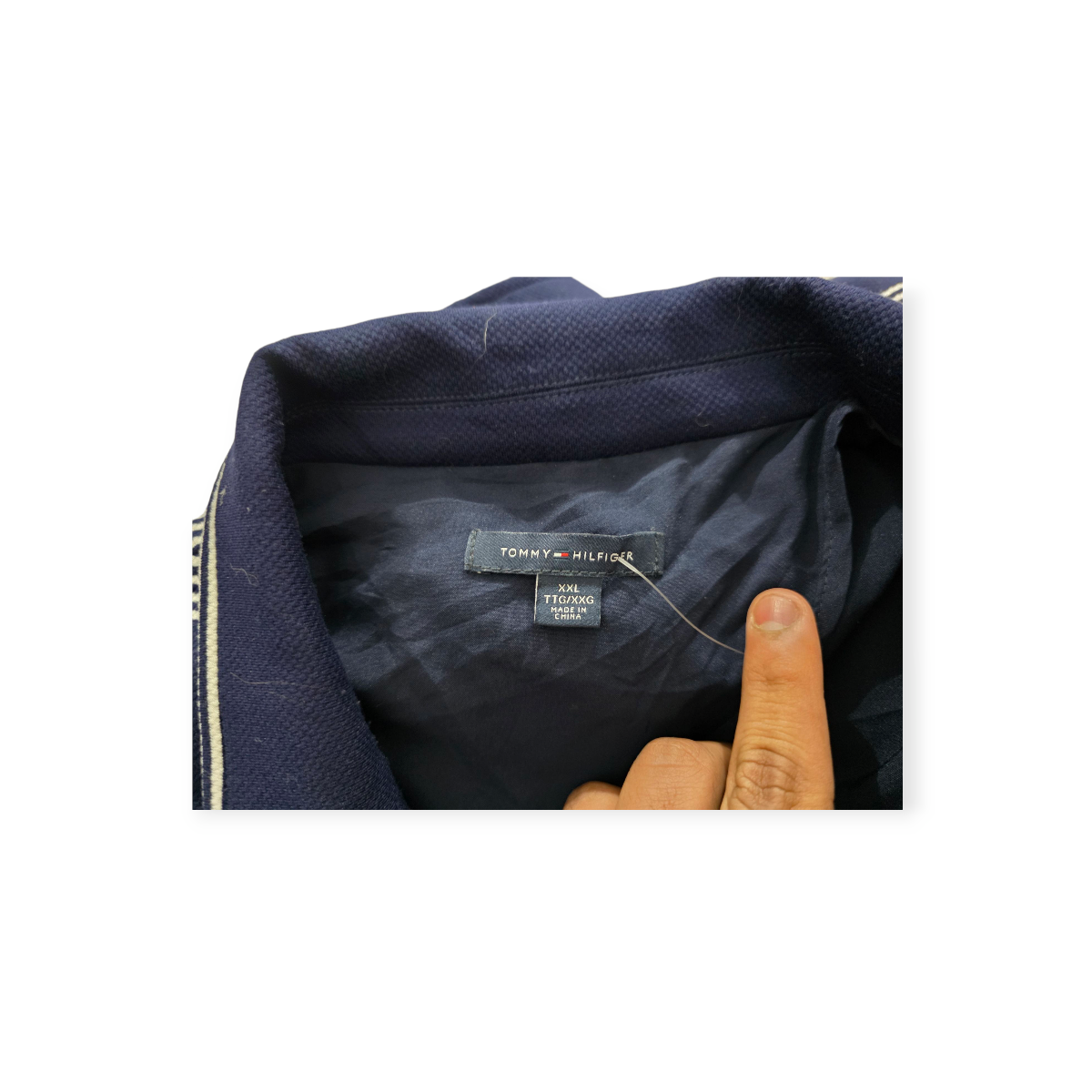 Sueter Tommy Hilfiger Azul Con Blanco Talla Xxl