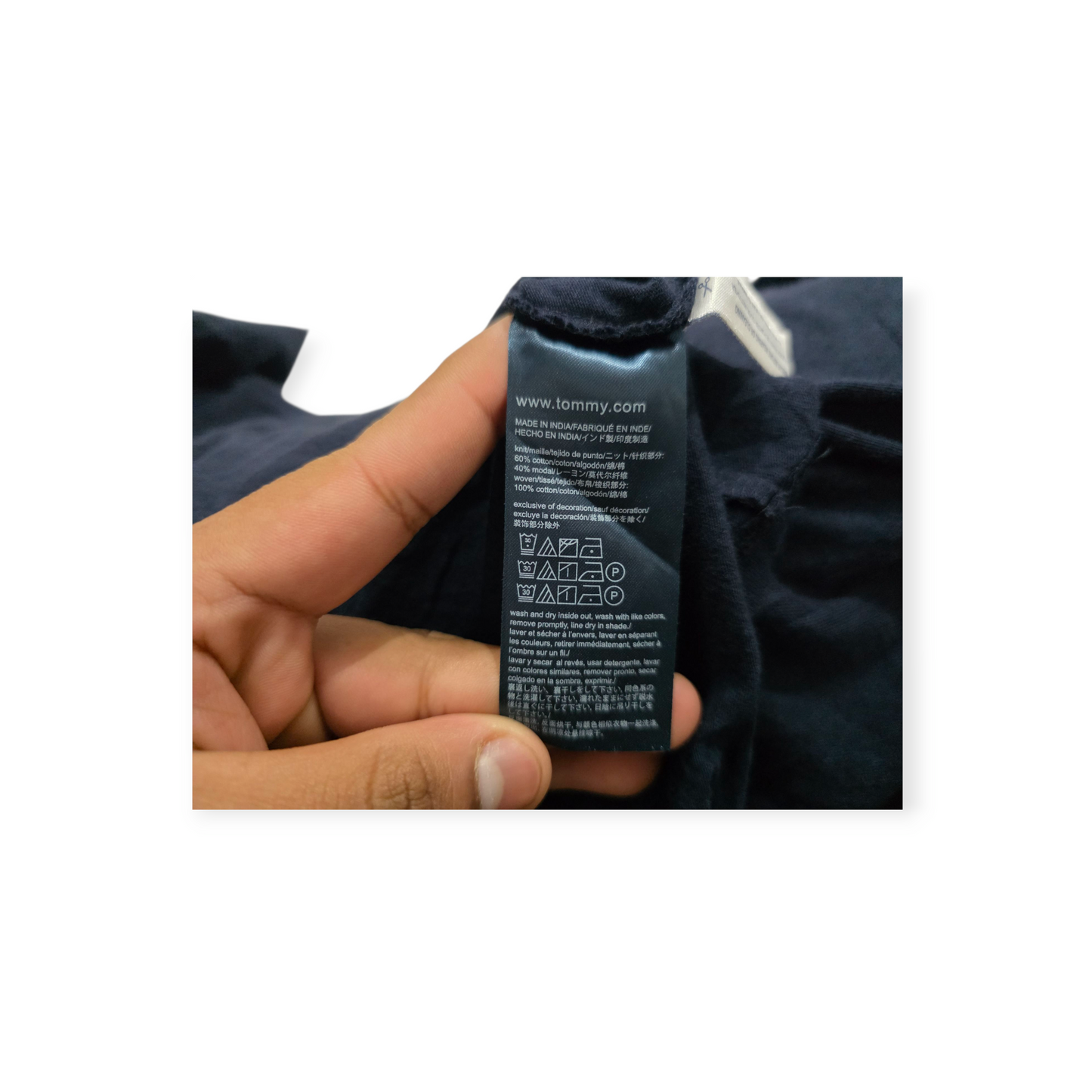 Blusa Tommy Hilfiger Xgrande Xl Azul Marino Manga Amplia