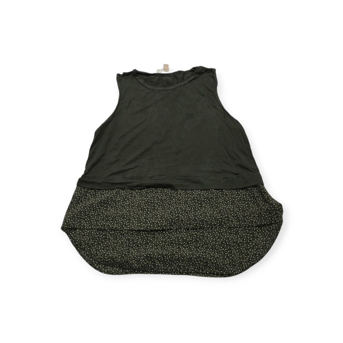 Blusa Michael Kors Mediana M Verde Sin Mangas Con Flores