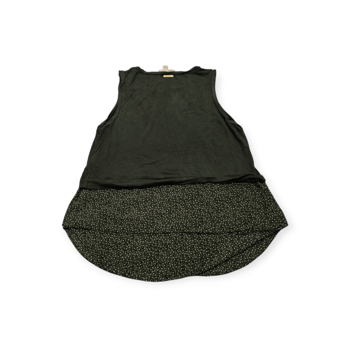 Blusa Michael Kors Mediana M Verde Sin Mangas Con Flores